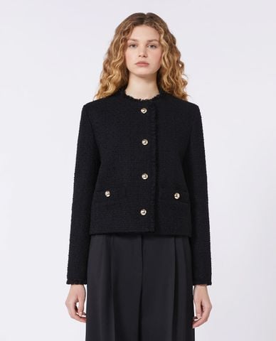  WEEKEND MAX MARA - Áo khoác tweed nữ cổ tròn tay dài Wkdagami 