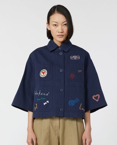  WEEKEND MAX MARA - Áo khoác sơ mi nữ cổ bẻ tay lỡ Assuan 