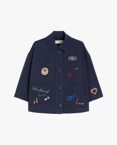  WEEKEND MAX MARA - Áo khoác sơ mi nữ cổ bẻ tay lỡ Assuan 