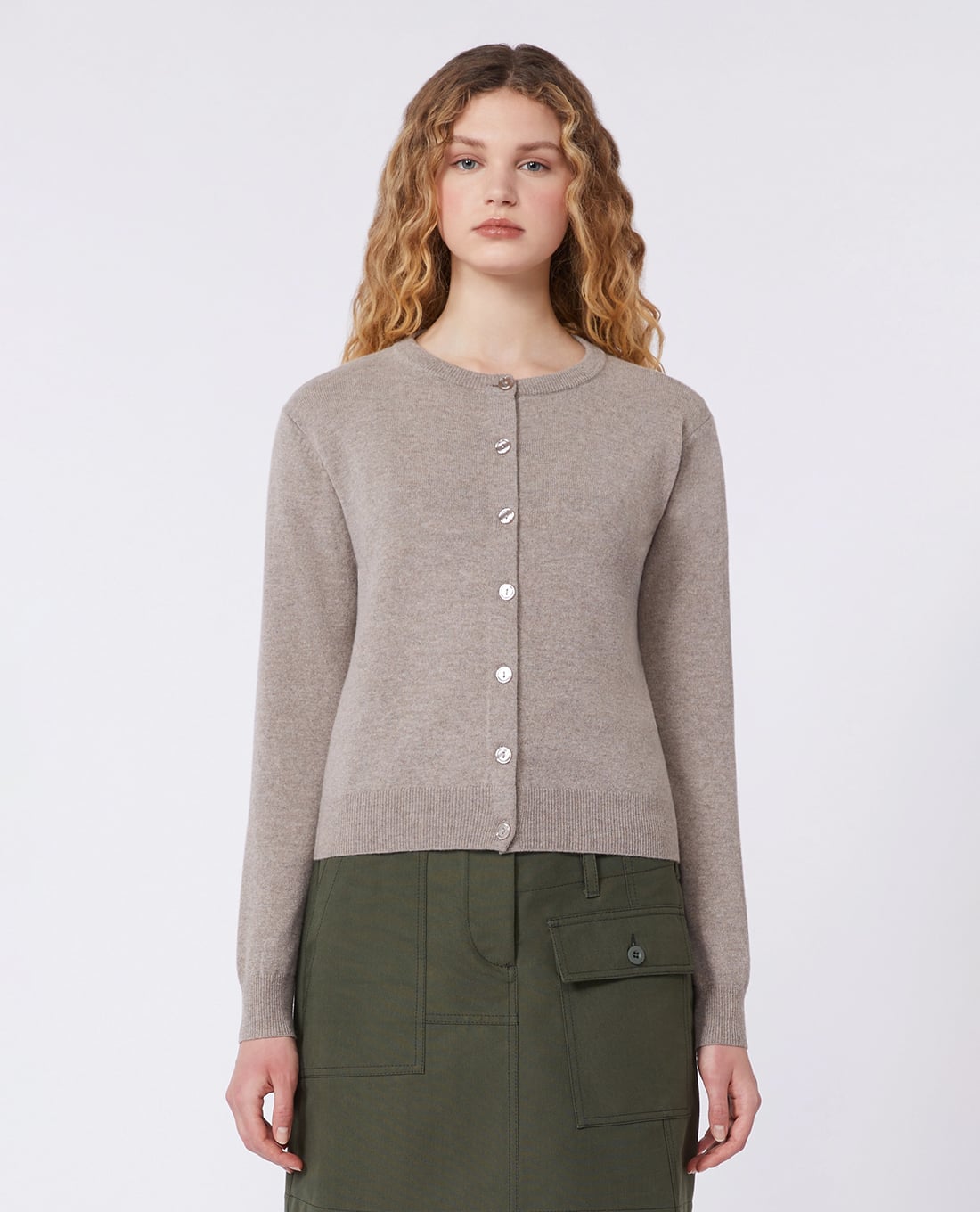 WEEKEND MAX MARA - Áo khoác cardigan nữ cổ tròn tay dài Wkdoncia
