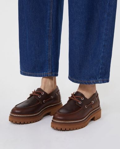  WEEKEND MAX MARA - Giày lười nữ đế vừa mũi tròn Pompei 