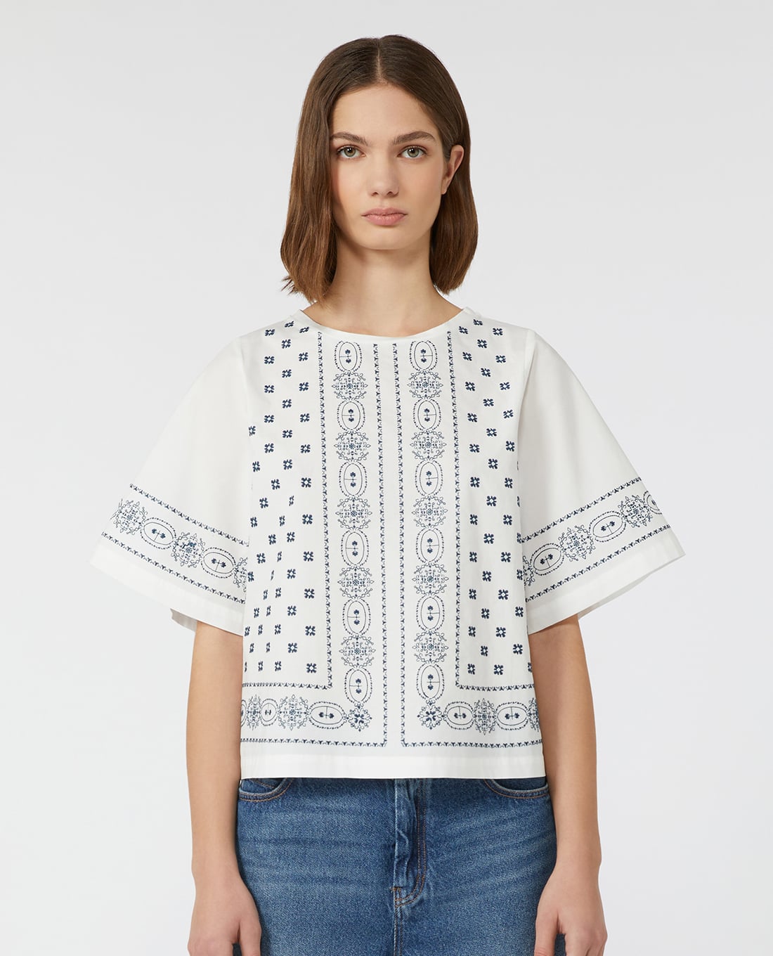 WEEKEND MAX MARA - Áo kiểu nữ cổ tròn tay ngắn Elodia