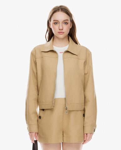  GIGI - Áo khoác sơ mi nữ tay dài khoá kéo 