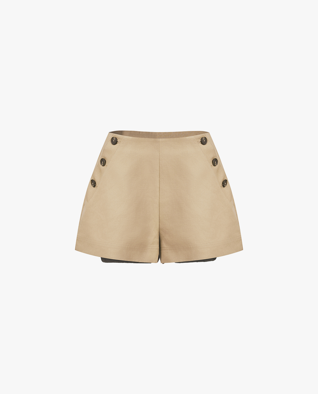 GIGI - Quần shorts ngắn nữ lưng cao phối nút