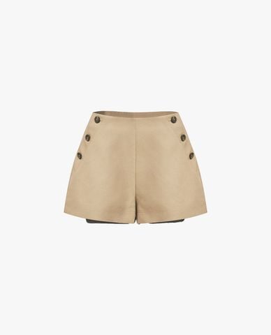  GIGI - Quần shorts ngắn nữ lưng cao phối nút 