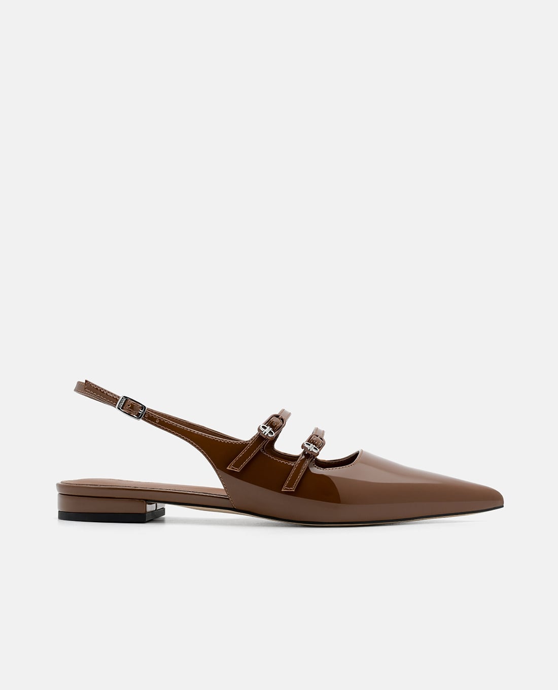 PEDRO - Giày sandals nữ đế thấp mũi nhọn Icon Patent