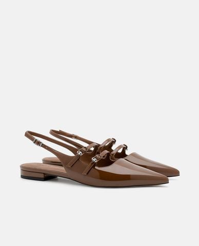  PEDRO - Giày sandals nữ đế thấp mũi nhọn Icon Patent 