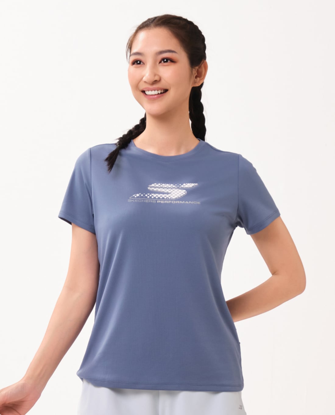 SKECHERS - Áo thun thể thao nữ cổ tròn tay ngắn Performance