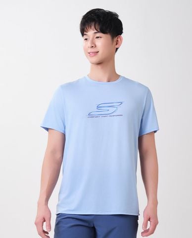  SKECHERS - Áo thun thể thao nam tay ngắn phối logo 