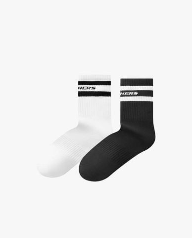 SKECHERS - Set 2 vớ nam cổ cao viền sọc 