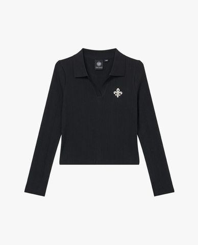  PALLADIUM - Áo dệt kim nữ cổ bẻ tay dài Vintage 