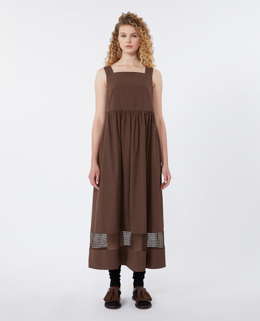 WEEKEND MAX MARA - Đầm hai dây midi cổ vuông Wkdgola