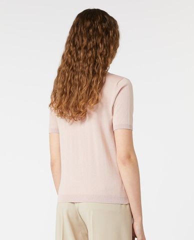  WEEKEND MAX MARA - Áo dệt kim nữ cổ tròn tay ngắn Agro 