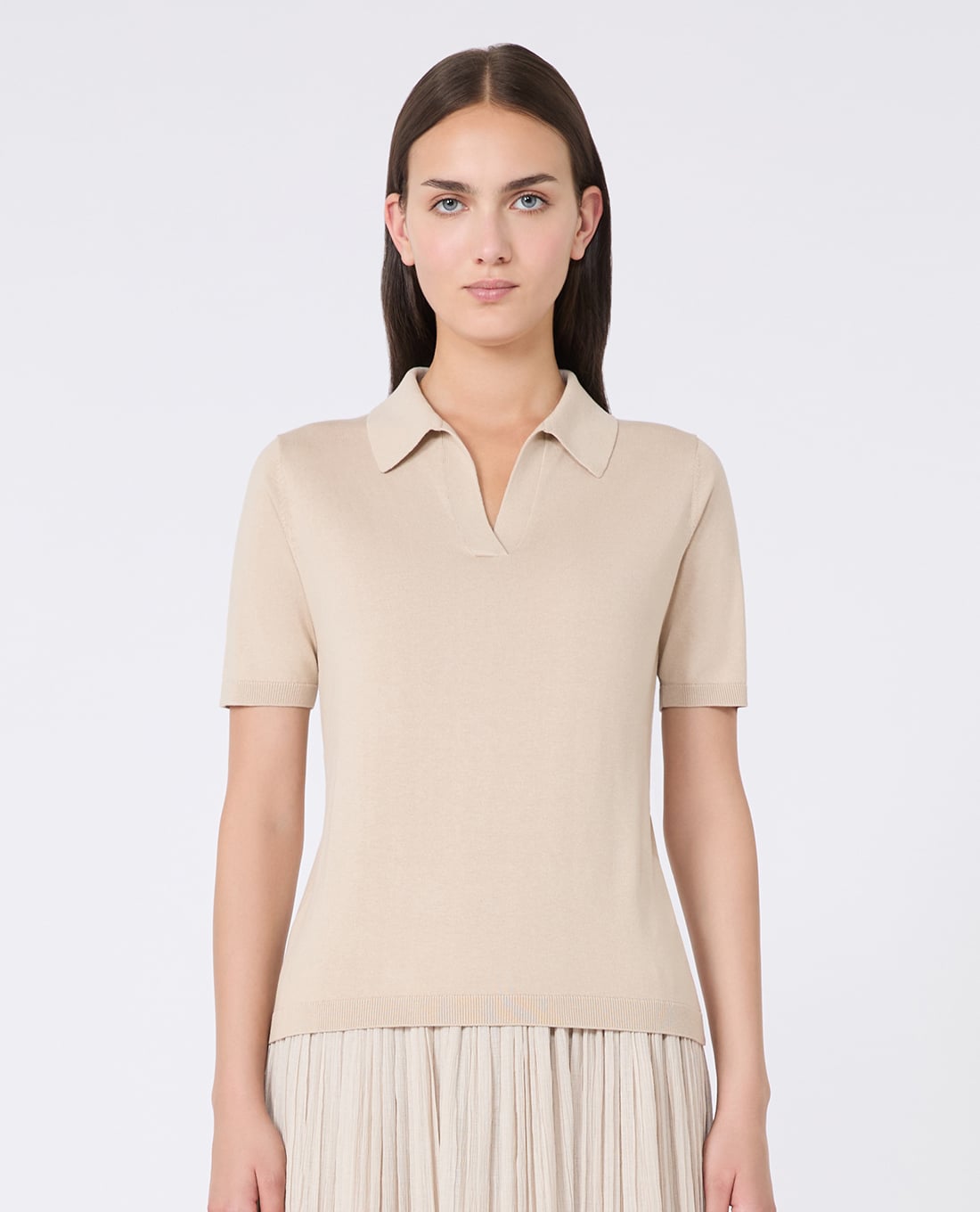 WEEKEND MAX MARA - Áo polo nữ cổ V tay ngắn Roncolo