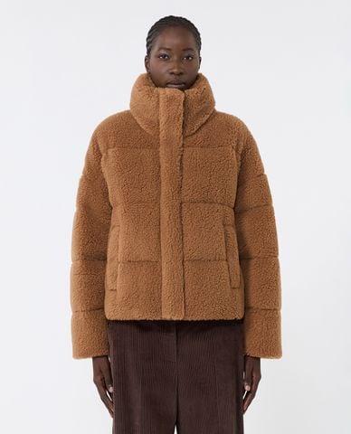  WEEKEND MAX MARA - Áo khoác lông nữ cổ cao tay dài Alfredo 