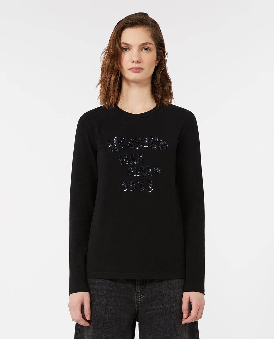 WEEKEND MAX MARA - Áo thun nữ cổ tròn tay dài Renoir