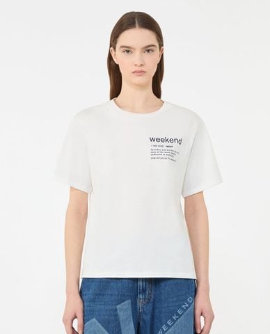  WEEKEND MAX MARA - Áo thun nữ cổ tròn tay ngắn Wkdtenue 