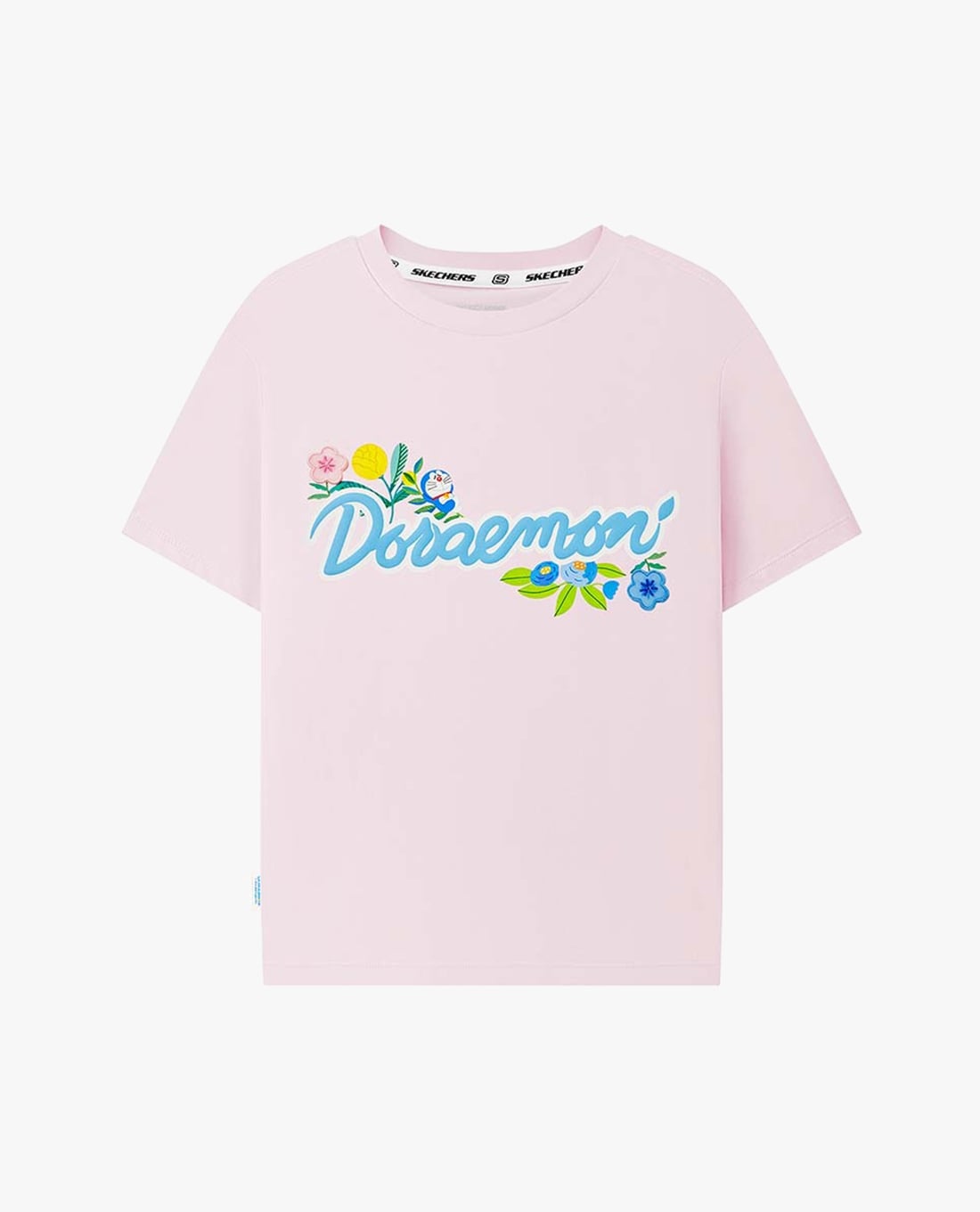 SKECHERS - Áo thun bé gái cổ tròn tay ngắn Doraemon