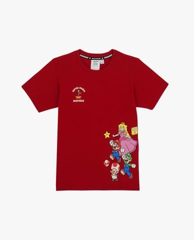  SKECHERS - Áo thun trẻ em tay ngắn Nintendo Super Mario 