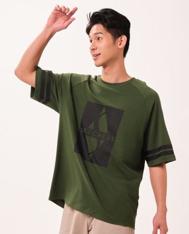  SKECHERS - Áo thun nam cổ tròn tay ngắn Game On Iconic 