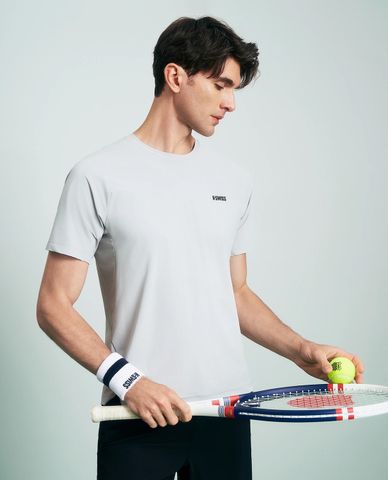  K-SWISS - Áo thun nam cổ tròn tay ngắn phối logo 