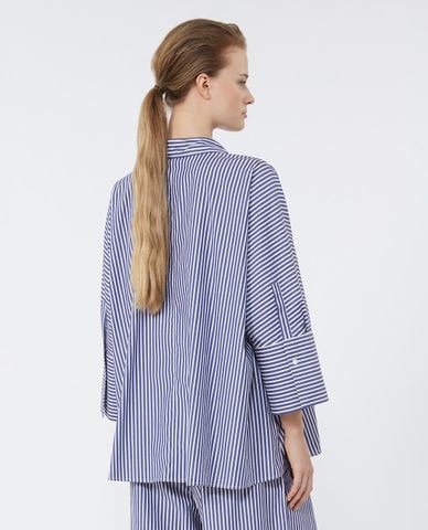  WEEKEND MAX MARA - Áo sơ mi nữ cổ bẻ tay dài kẻ sọc Wkdhudson 