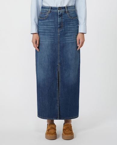  WEEKEND MAX MARA - Chân váy denim midi xẻ tà Zarelia 