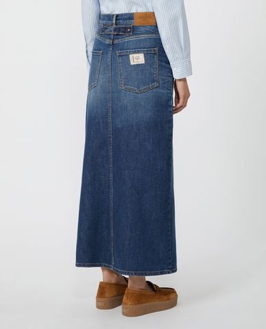  WEEKEND MAX MARA - Chân váy denim midi xẻ tà Zarelia 