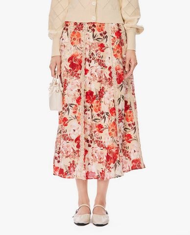  GIGI - Chân váy phom suông midi họa tiết hoa 