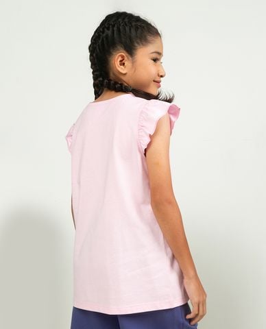  SKECHERS - Áo thun bé gái cổ tròn tay bèo Urban Outdoor 