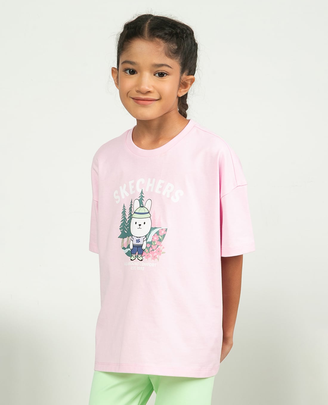 SKECHERS - Áo thun bé gái cổ tròn tay ngắn Urban Outdoor