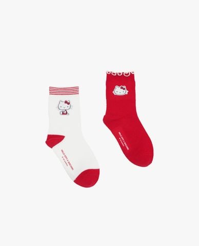  SKECHERS - Set 2 vớ bé gái cổ cao Hello Kitty & My Melody 
