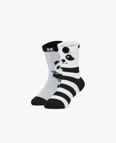  SKECHERS - Set 2 vớ trẻ em cổ cao họa tiết gấu trúc 