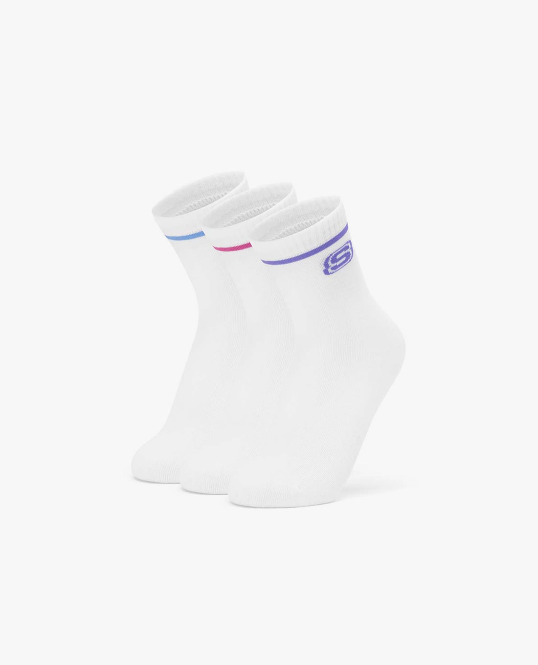 SKECHERS - Set 3 vớ trẻ em cổ cao phối viền