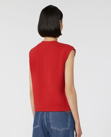  WEEKEND MAX MARA - Áo khoác gilet nữ dệt kim phối nút Caprara 