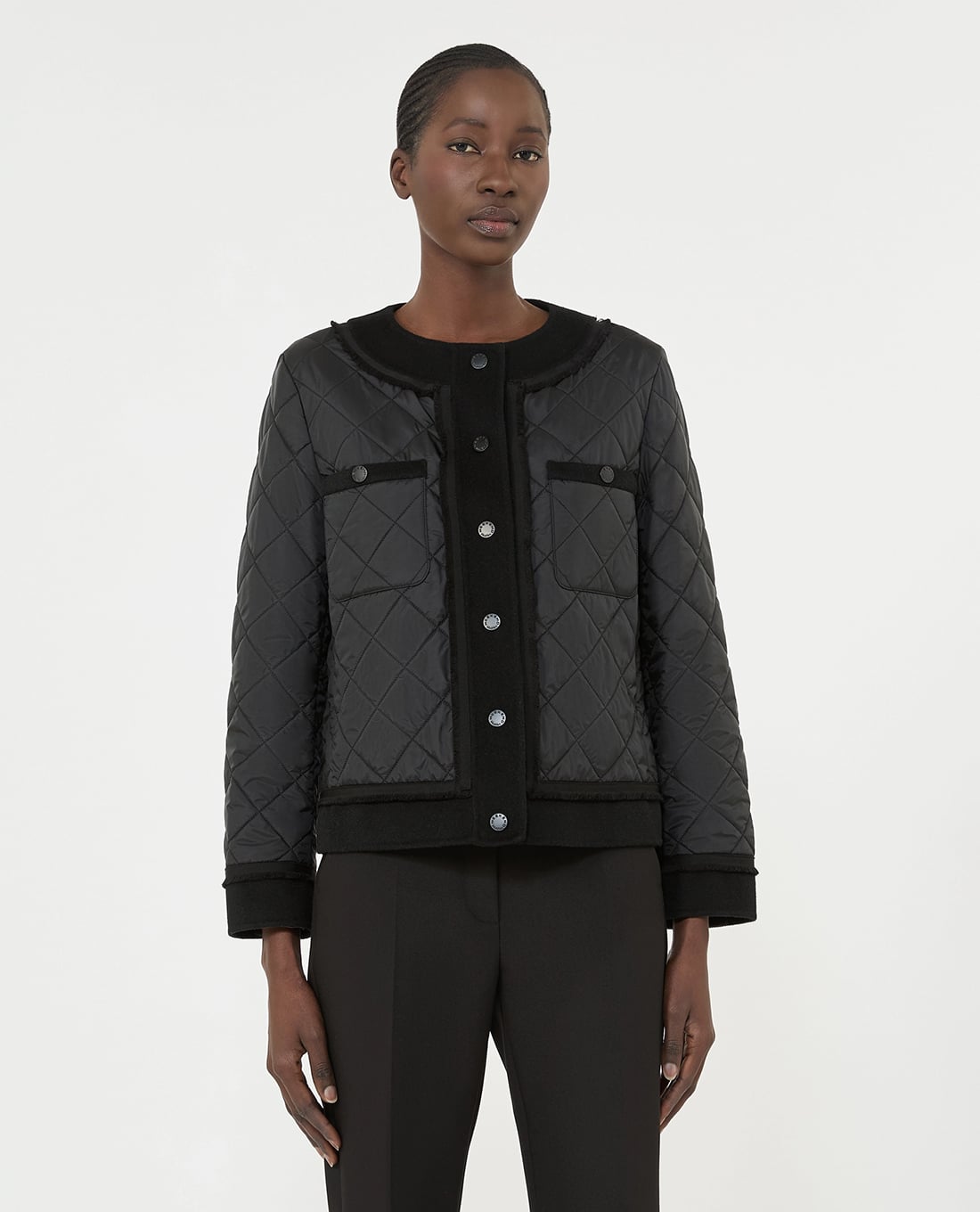 WEEKEND MAX MARA - Áo khoác chần bông nữ cổ tròn tay dài Wkdferro