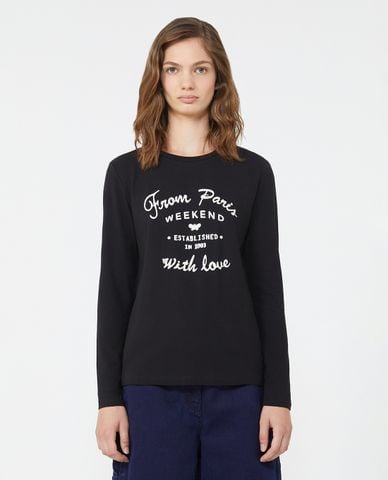  WEEKEND MAX MARA - Áo thun nữ cổ tròn tay dài Alias 