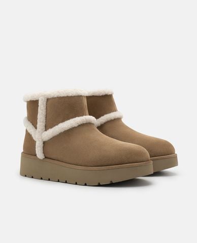  PEDRO - Giày boots nữ đế vừa mũi tròn lót lông Feliz 