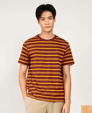  SKECHERS - Áo thun nam cổ tròn tay ngắn kẻ sọc Urban Outdoor 