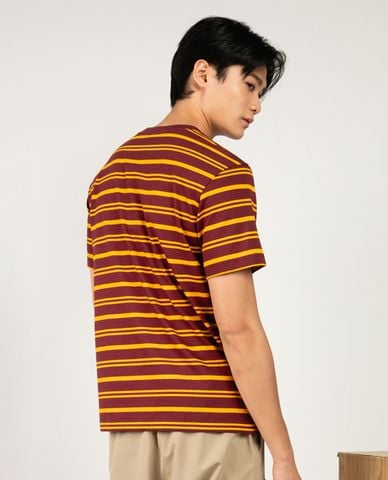  SKECHERS - Áo thun nam cổ tròn tay ngắn kẻ sọc Urban Outdoor 