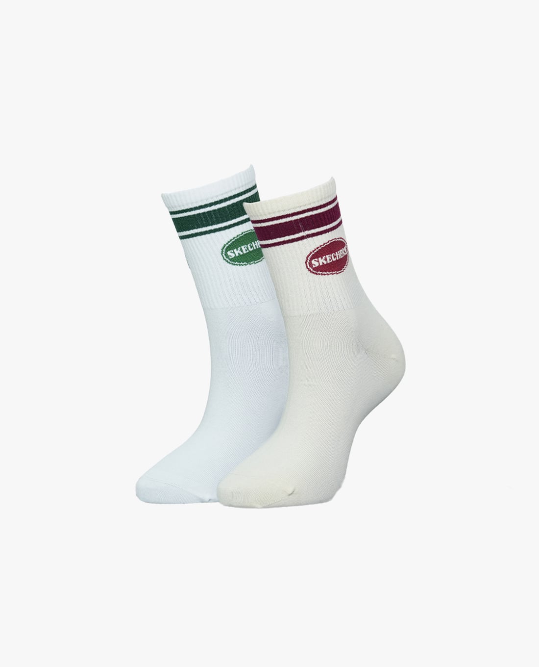 SKECHERS - Set 2 vớ nam cổ cao viền sọc phối logo