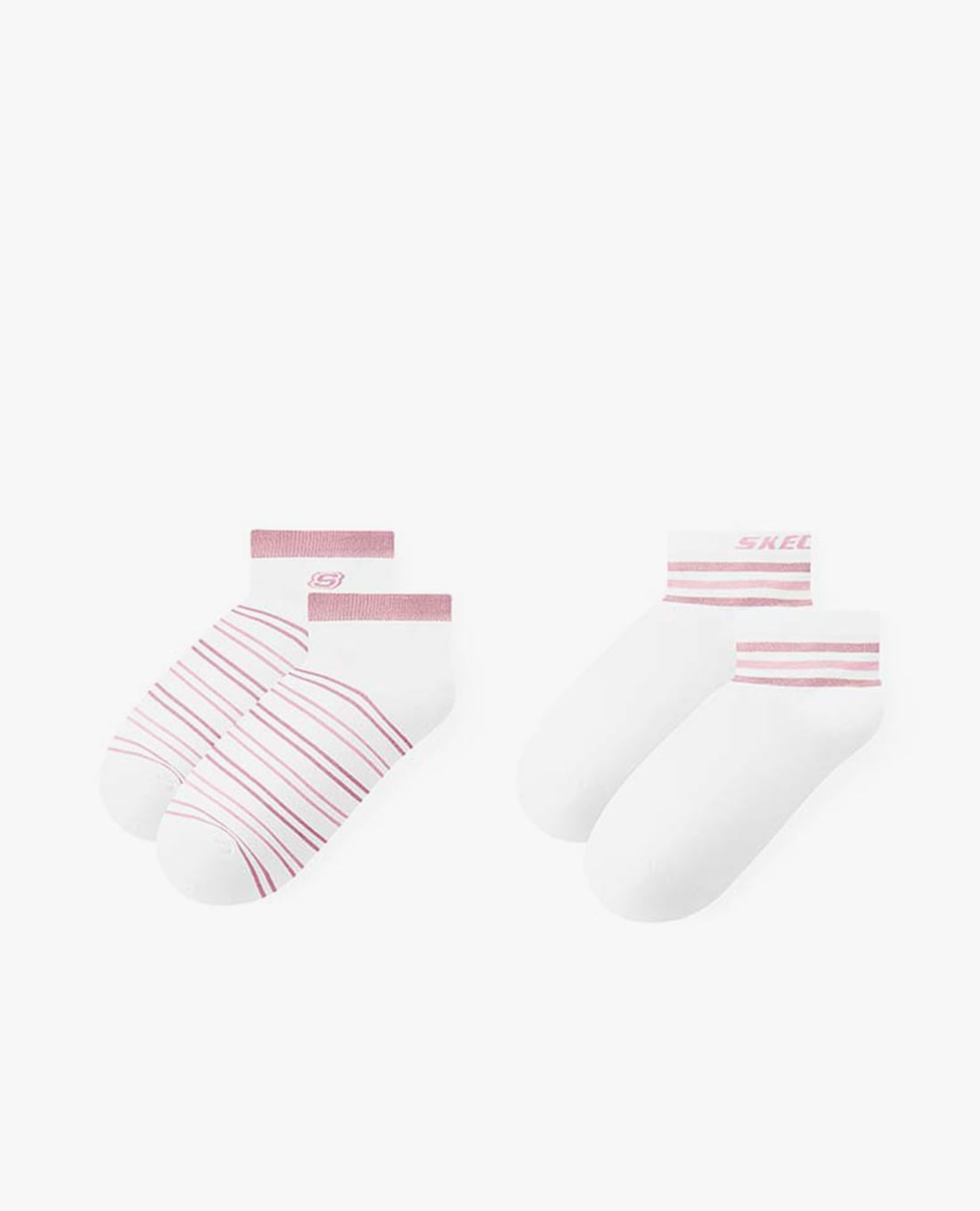 SKECHERS - Set 2 vớ nữ cổ thấp phối sọc