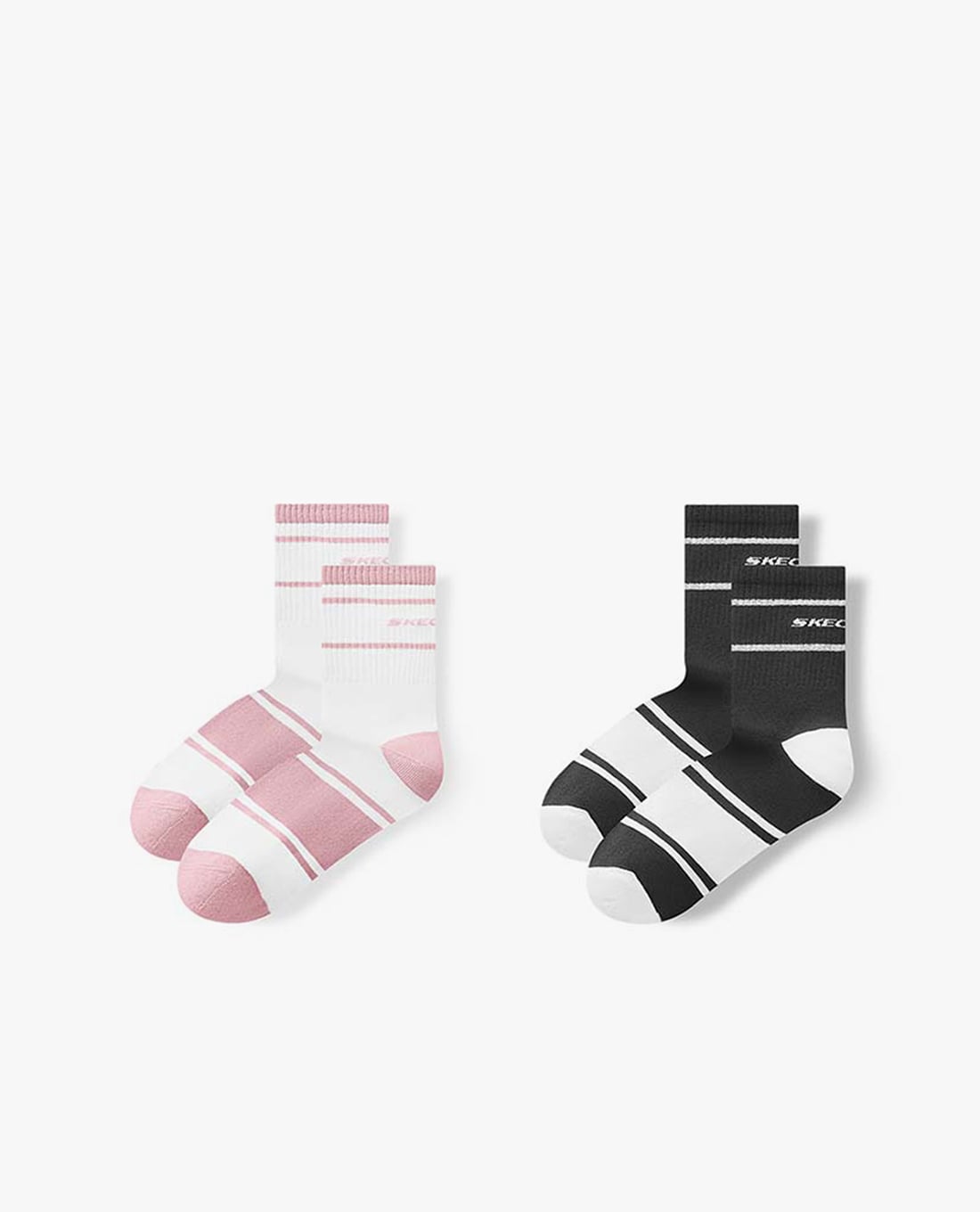 SKECHERS - Set 2 vớ nữ cổ cao kẻ sọc Sports League