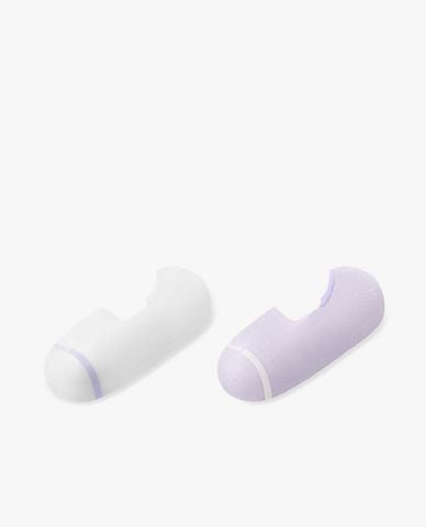  SKECHERS - Set 2 vớ nữ cổ thấp phối viền 