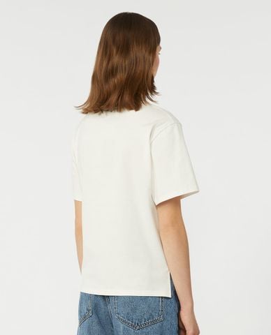  WEEKEND MAX MARA - Áo thun nữ cổ tròn tay ngắn in họa tiết Wkdwest 