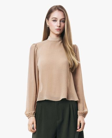  GIGI - Áo kiểu nữ cổ cao tay phồng 