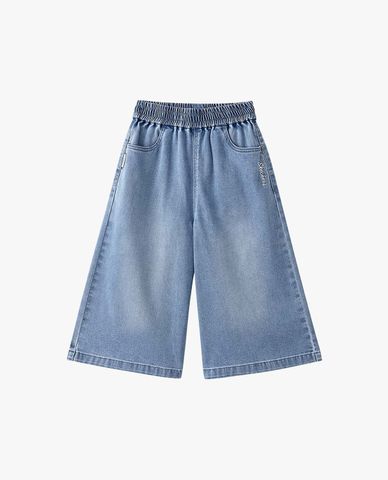  SKECHERS - Quần short jeans bé gái lưng thun Doraemon 