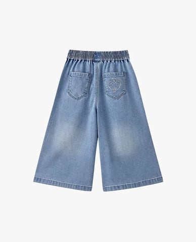  SKECHERS - Quần short jeans bé gái lưng thun Doraemon 
