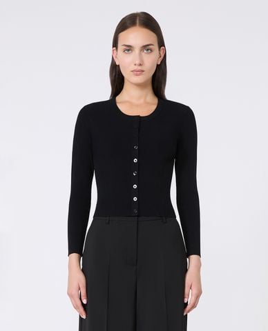  WEEKEND MAX MARA - Áo khoác dệt kim nữ cổ tròn tay dài Magiaro 