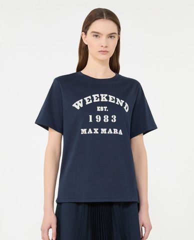  WEEKEND MAX MARA - Áo thun nữ cổ tròn tay ngắn Wkdtenue 